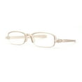 thumbnail image 1 of Adjustable Lens Angle Plastic Rectangular Reading Glasses Beige +3.5, 1 of 4