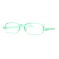 thumbnail image 1 of Adjustable Lens Angle Plastic Rectangular Reading Glasses Green +4.0, 1 of 4