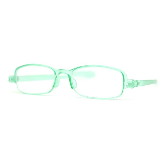 Adjustable Lens Angle Plastic Rectangular Reading Glasses Green +4.0
