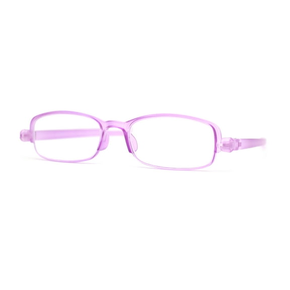 Adjustable Lens Angle Plastic Rectangular Reading Glasses Purple +2.75