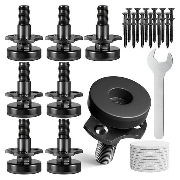 Symkmb Adjustable Leveling Feet, 3/8inch-16 Thread T-Nut Kit Furniture Levelers Table Feet, Heavy Duty Leg Levelers 8 Pack Metal
