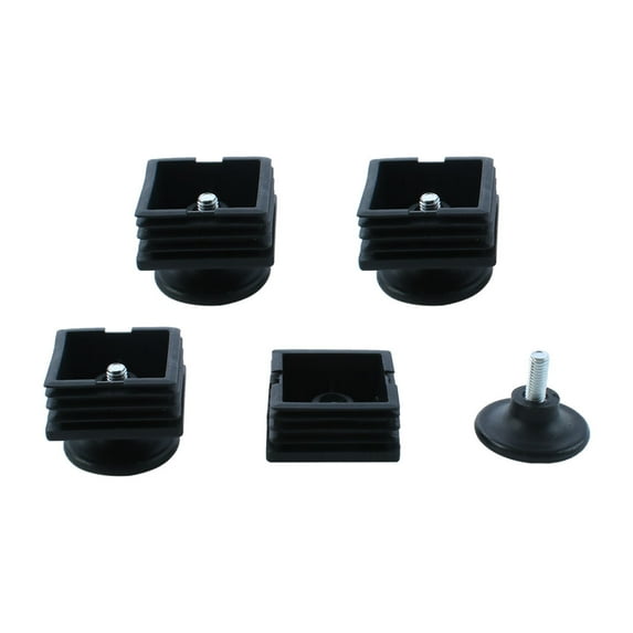 Adjustable Leveling Feet 50 x 50mm Square Tube Inserts Furniture Glide 4 Sets