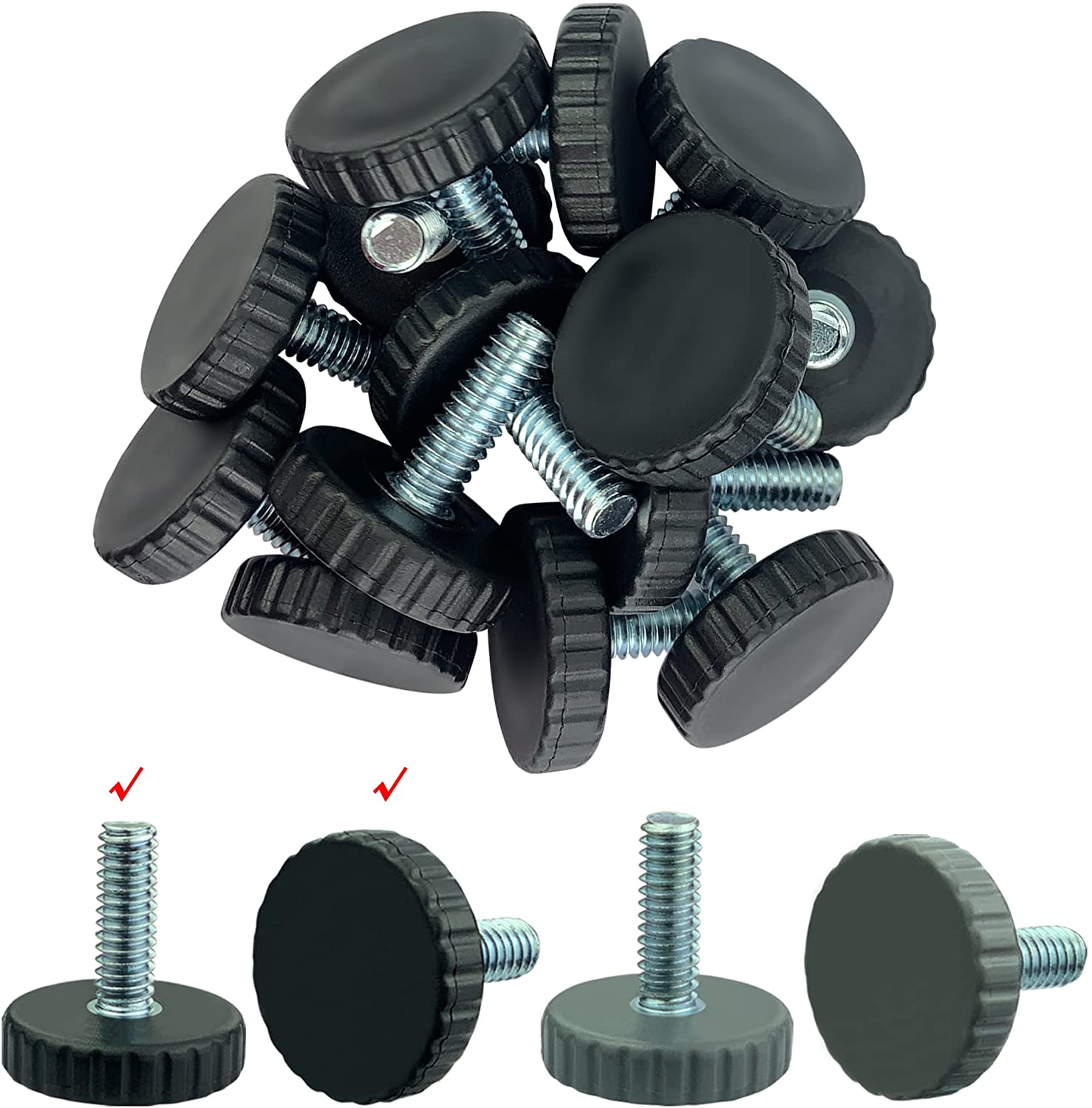 Adjustable Leveling Foot 1/4 Threaded Table/Chair/Furniture Feet