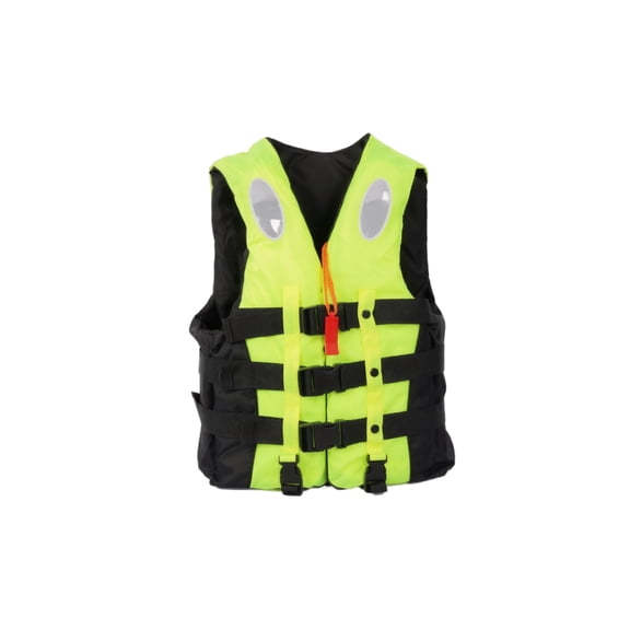 Adjustable Life Jacket with Buckle and Reflective Strips, Buoyancy Vest for Paddleboarding and Kayaking, High Visibility Outdoor Water Sports Safety(Green, M)