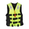 thumbnail image 1 of Adjustable Life Jacket with Buckle Reflective Strip, Paddle Board Kayak Flotation Vest for Water Sport Use Green 3XL, 1 of 8