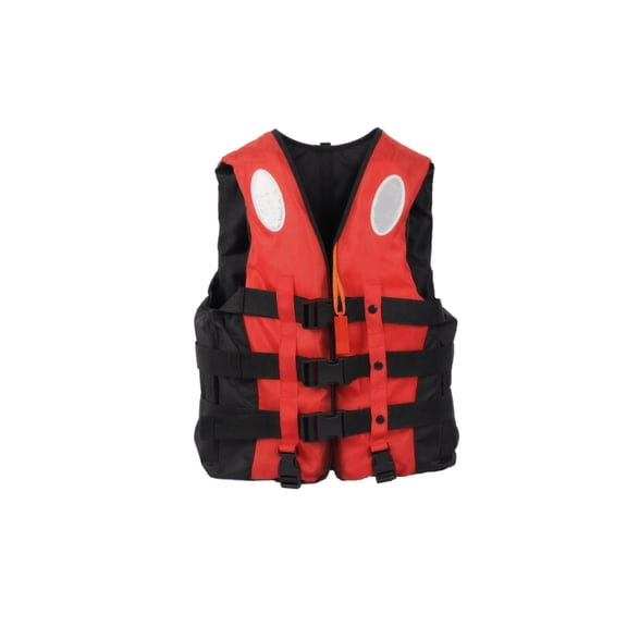 Adjustable Life Jacket with Buckle Reflective Strip, Paddle Board Kayak Flotation Vest for Water Sport Use Red S