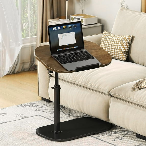 Adjustable Lift & Tilt Side Table - 20" C-Shape w/ 360°Swivel & Detachable Tray (Vintage color )