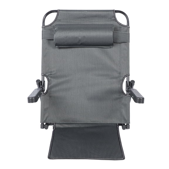 Adjustable Lifting Bed Backrest with Head Pillow and Armrest, Foldable Sit-Up Support Chair for Bed Reading and Elderly Back Comfort, Dark Blue Stripes (27.6 in / 70 cm Height)