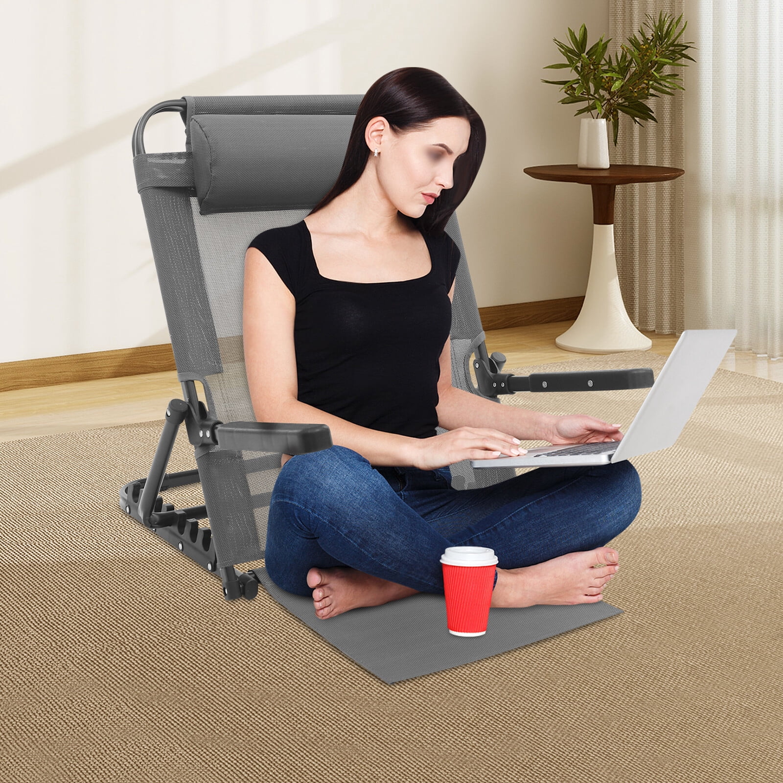 Adjustable Lifting Bed Backrest Portable Backrest Support w/ Armrest ...