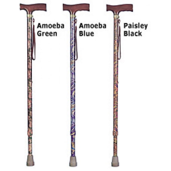 T Handle Cane - Amoeba Blue