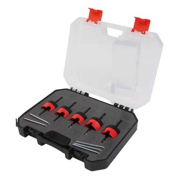 Adjustable Limit Countersink Drill Set for Wood and Plastic, Hexagonal Step Drill with Bearing Stop for Hand or Drills, Metal Screw Opener Tool(A)