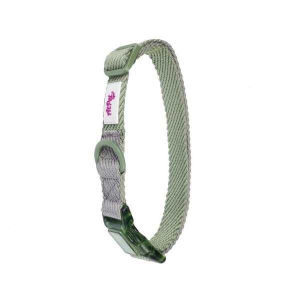 Adjustable Limitation Cotton Webbing Dog Neck Collar ,Soft, Lightweight, Breathable, Comfort Fit,Green,Small