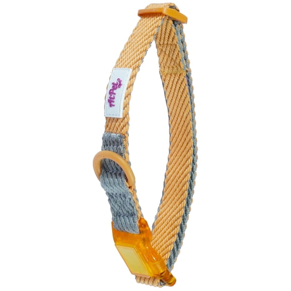 Adjustable Limitation Cotton Webbing Dog Neck Collar ,Soft, Lightweight, Breathable, Comfort Fit,Yellow,Small