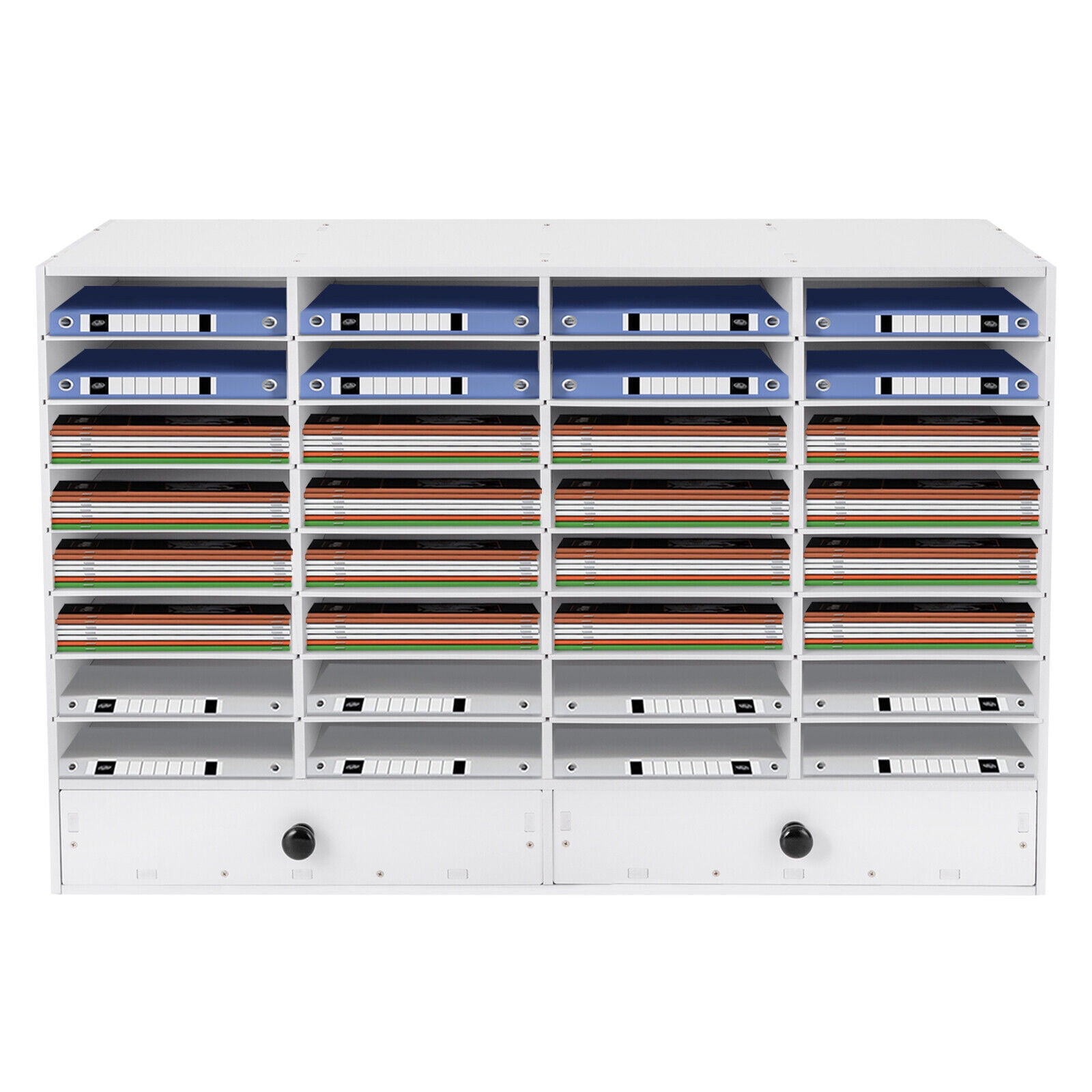 Adjustable Literature Organizer, 32 Compartments Desktop File Sorter ...