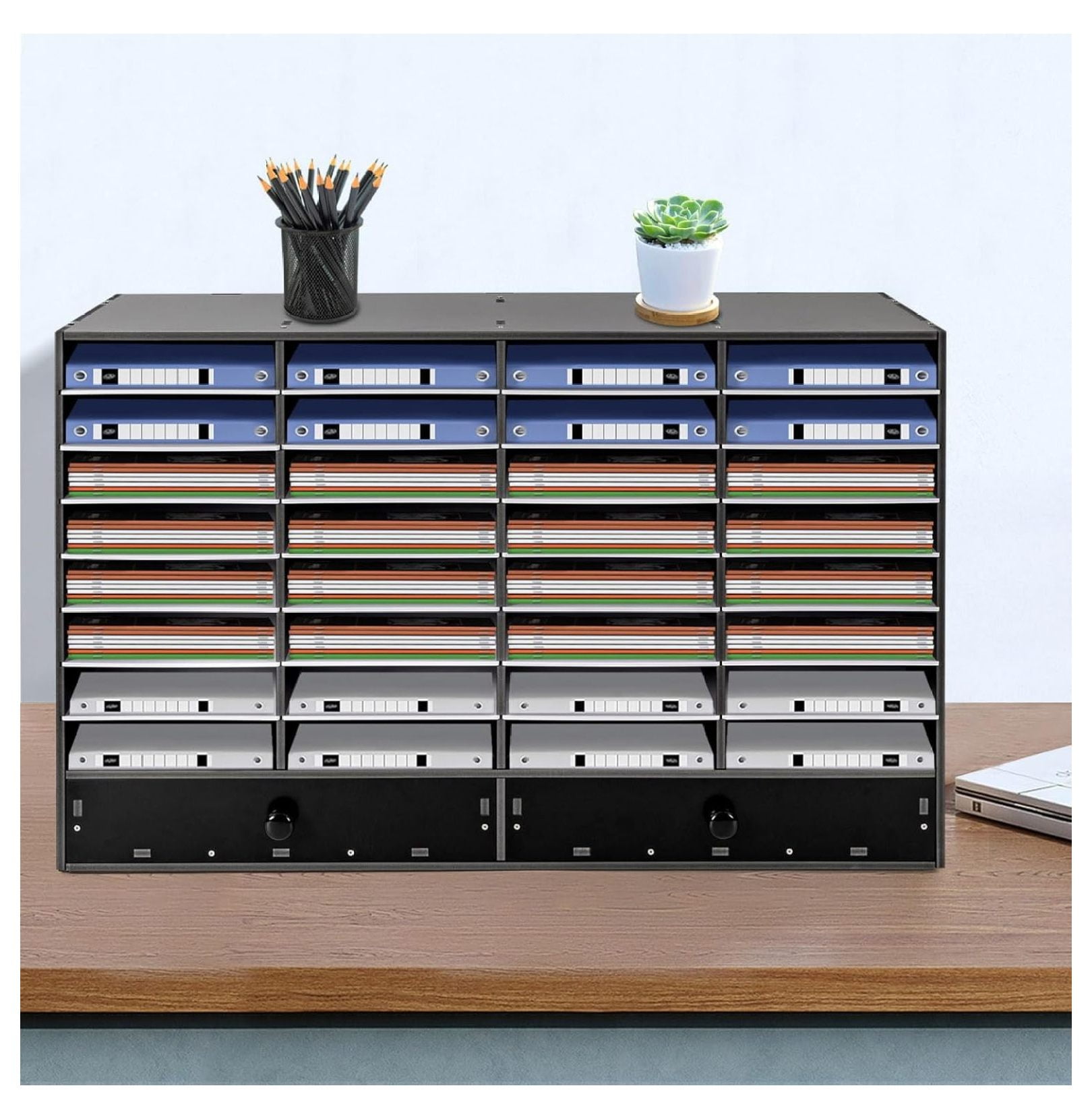 Stackable Mailboxes Adjustable Literature Organizer, Classroom Mailboxes, 32 Compartment ...