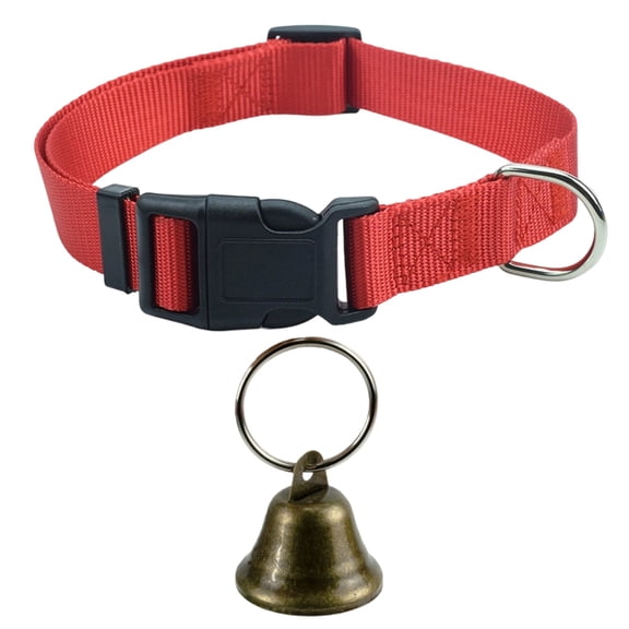 Adjustable Livestock Collar with Bell for Goat Sheep Cattle Horse Heavy Duty Animal Neck Strap with Copper Bell Anti-Lost Tracking Collar for Farm & Ranch