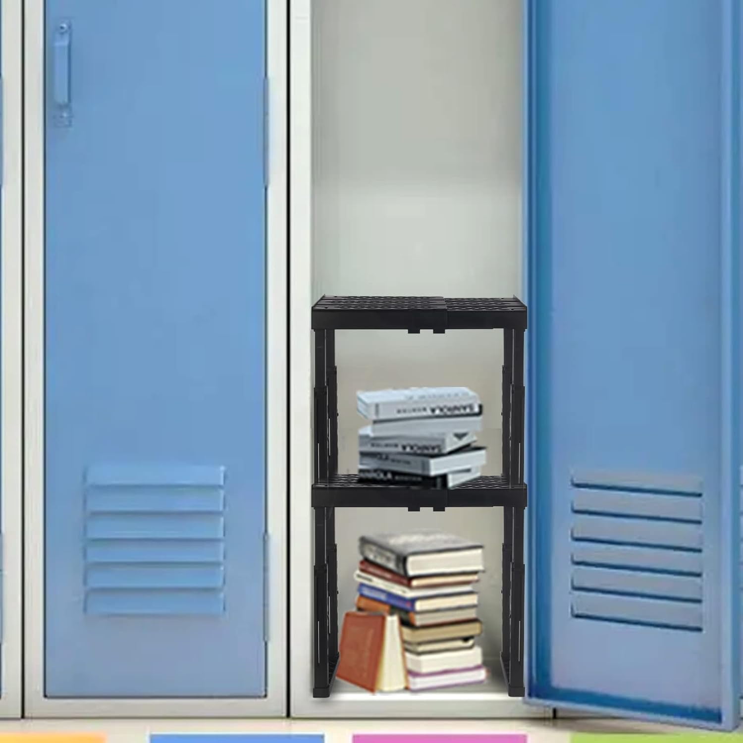 Adjustable Locker Shelf, Stackable Organizer for School, Gym, Office ...
