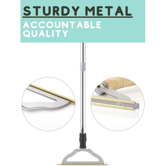 Adjustable Long Handle Carpet Rake Powerful Pet Hair Remover Reusable Large Fur Scraper for Dog Cat Carpets