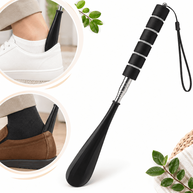 Adjustable Long Handle Shoe Horn, 11.8-28 in Telescopic Retractable ...