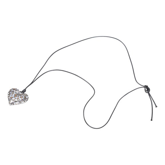Adjustable Long Rope Chain Choker With Retro Leopard Heart And Star Pendant For Women Fashion Neck Chain Jewelry
