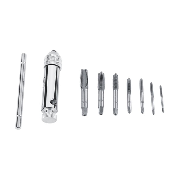 Adjustable Long T-Handle Ratchet Tap Wrench with Screw Thread Plug Taps Hand Tapping Tool (#1)
