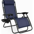 thumbnail image 1 of Adjustable  Lounge Chair with Steel Mesh Fabric, Reclining Outdoor Chair with Comfort Pillow and Cup Holder, 1 of 8
