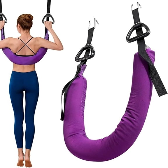 Adjustable Lower Back Stretcher with Hooks, Spinal Traction Device, Helps Relieve Muscle Tension, Suitable for Women, Athletes, the Elderly, and Those Doing Exercises, Yoga and Fitness at Home