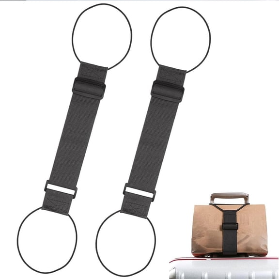 Adjustable Luggage Add A Bag Strap, Travel Suitcase Connecting Belt with Dual Elastic Loops,Travel Suitcase Essential Travel Essentials
