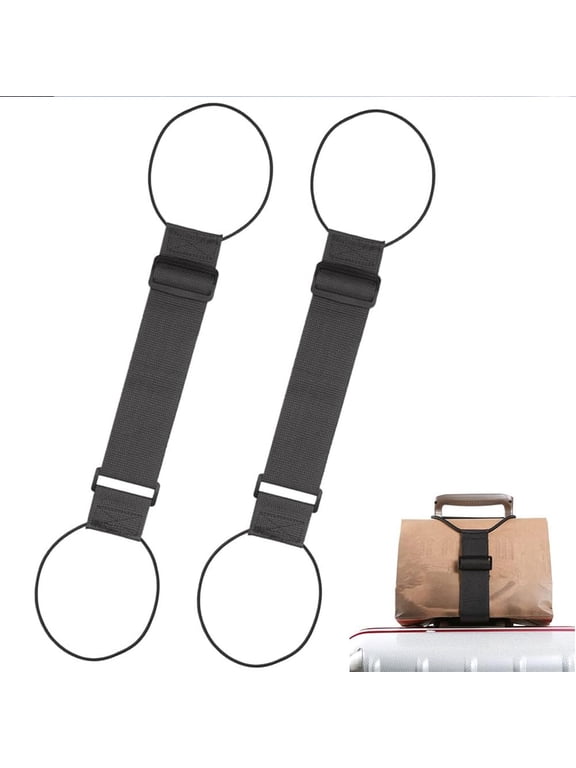 Adjustable Luggage Add A Bag Strap, Travel Suitcase Connecting Belt with Dual Elastic Loops,Travel Suitcase Essential Travel Essentials