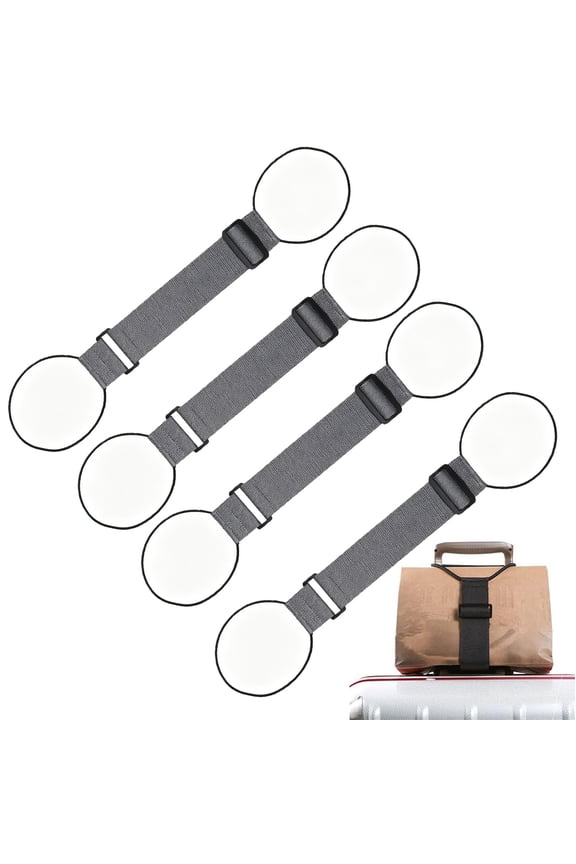 Adjustable Luggage Add A Bag Strap, Travel Suitcase Connecting Belt with Dual Elastic Loops,Travel Suitcase Essential Travel Essentials