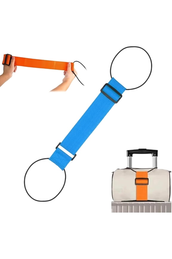 Adjustable Luggage Connector Straps, Elastic Suitcase Belt for Stacking Bags. Strong Buckle Travel Accessory for Hands-Free & Secure Carry On