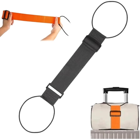 Adjustable Luggage Connector Straps, Elastic Suitcase Belt for Stacking Bags. Strong Buckle Travel Accessory for Hands-Free & Secure Carry On