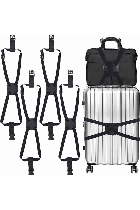 Adjustable Luggage Straps Black Elastic Suitcase Straps Luggage Security Straps with Release Buckle Closure Travel Packing Belt for Luggage Suitcase Bag Travel Accessories diy Black