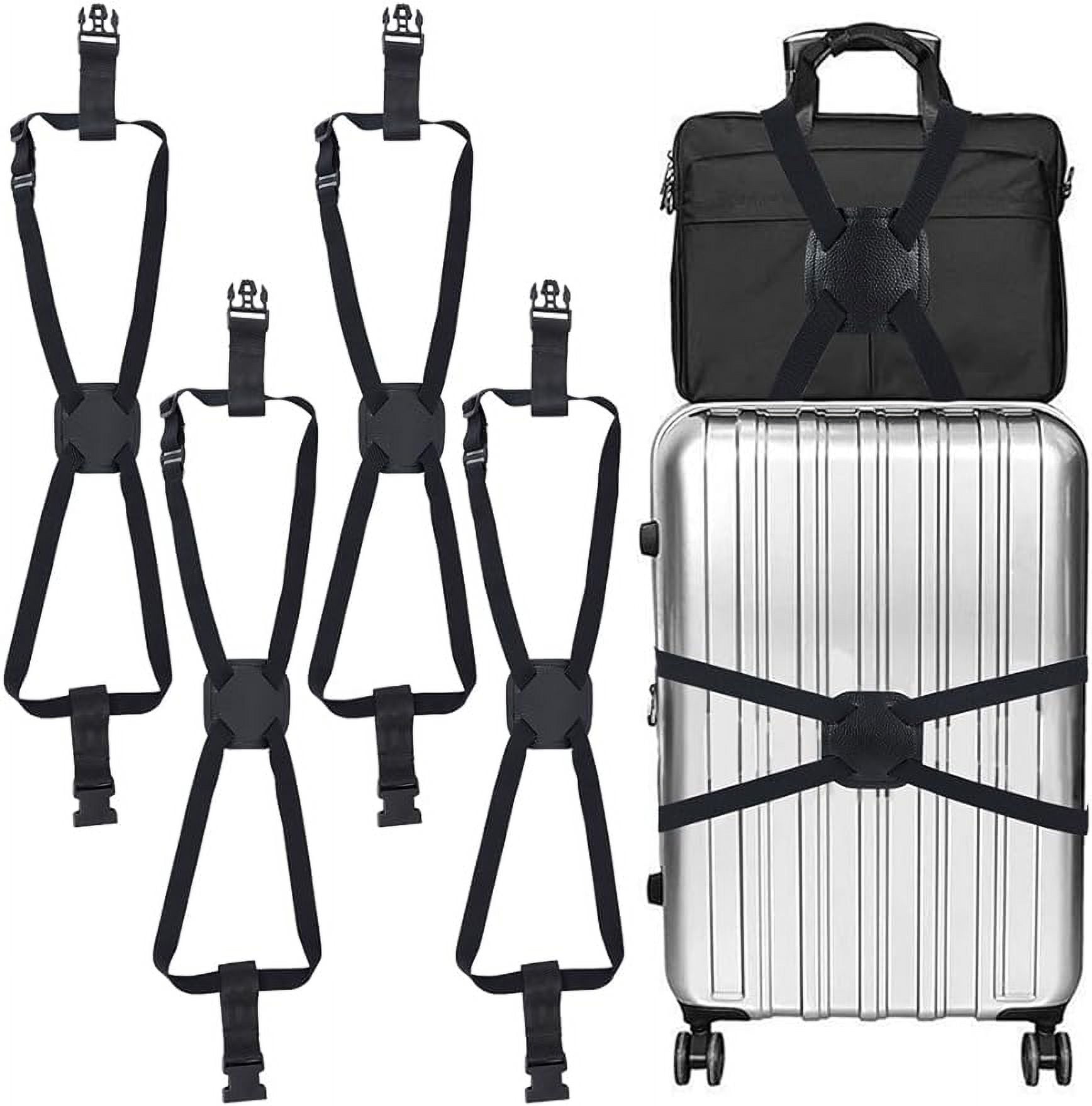Adjustable Luggage Straps Black Elastic Suitcase Straps Luggage Security  Straps with Release Buckle 