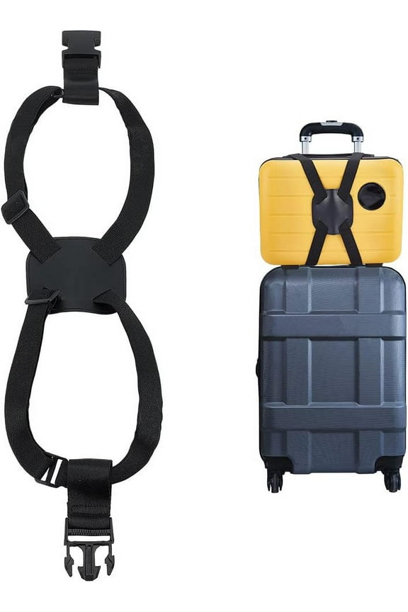 Adjustable Luggage Straps Nylon Travel Bag Strap Black Travel Bag Bungee Elastic Strap Belt with Side Release Buckl for Add a Bag Luggage Suitcase Travel Accessories DIY