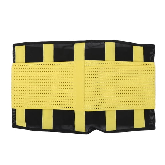 Adjustable Lumbar Support Belt Breathable Elastic Air Mesh Lower Back Brace for Posture Correction Yellow M Size / 41 x 9 inches (105 x 23 cm)
