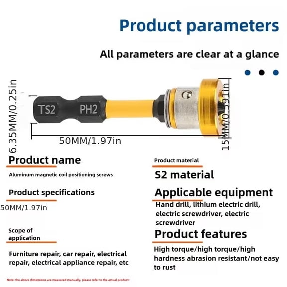 Adjustable Magnetic Drywall Screwdriver with Ergonomic Non-Slip Handle - Heavy Duty Magnetic Tip for Woodworking and Ceiling Installation