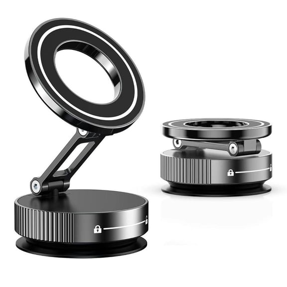 Adjustable Magnetic Phone Holder for Car Windshield, Foldable Suction Cup Mount Stand for Mobile Phones & GPS