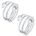 thumbnail image 1 of Adjustable Magnetic Pure Copper Rings for Women, Love Heart Gift( Sliver 2PCS), 1 of 5