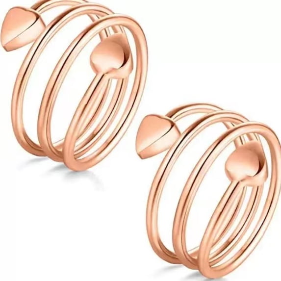 Adjustable Magnetic Pure Copper Rings for Women, Love Heart Gift( Sliver 2PCS)
