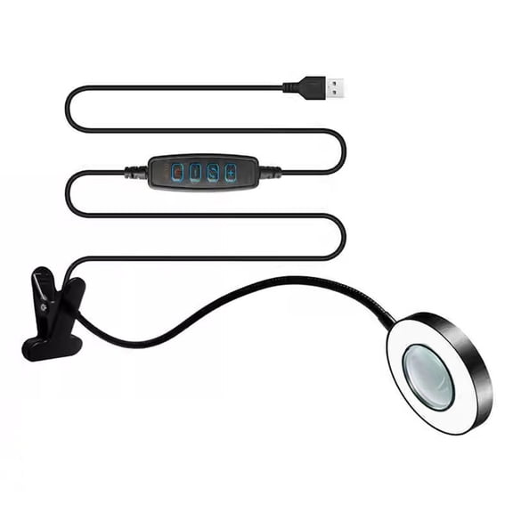 Adjustable Magnifiers Light 3 Lighting Type Clamps Base Hands Without Magnifying Light for Bedside Reading Nail Art Station