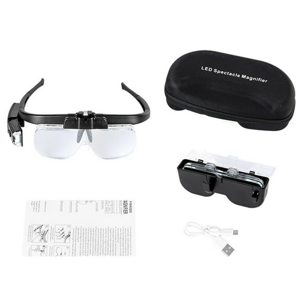 Adjustable Magnifying Glasses LED Headband Loupe Magnifier With Lamp Glasses Variable Focus