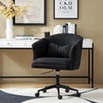 thumbnail image 1 of Adjustable Makeup Vanity Chair Modern Swivel Velvet Desk Task Chair Easy Assembly Black, 1 of 8