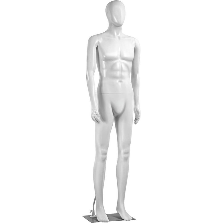 Dropship Full Body Male Mannequin With Glass Base Glossy White 72.8 to  Sell Online at a Lower Price