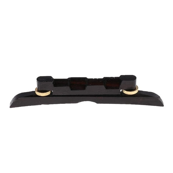 Adjustable Mandolin Bridge Black Ebony Bridge with Gold-Colored Adjustment
