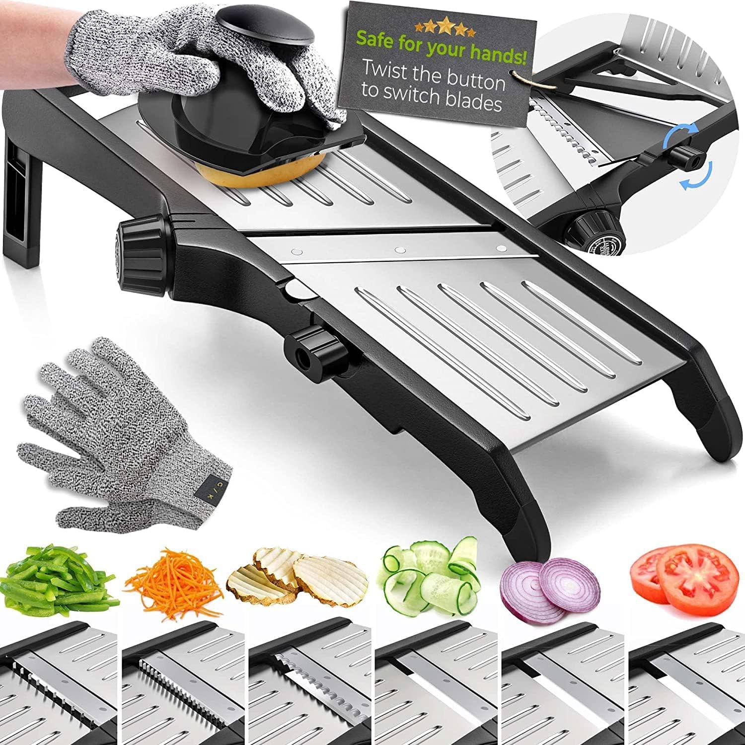 Adjustable Mandoline Food Slicer, Mandoline Slicer for Kitchen ...