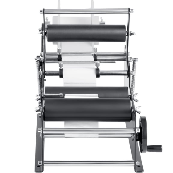 Adjustable Manual Bottle Labeling Machine for Round Containers, 15-20 Labels/Min, Compatible with 0.78-4.72" Diameter Bottles (Includes Pressing Bar)