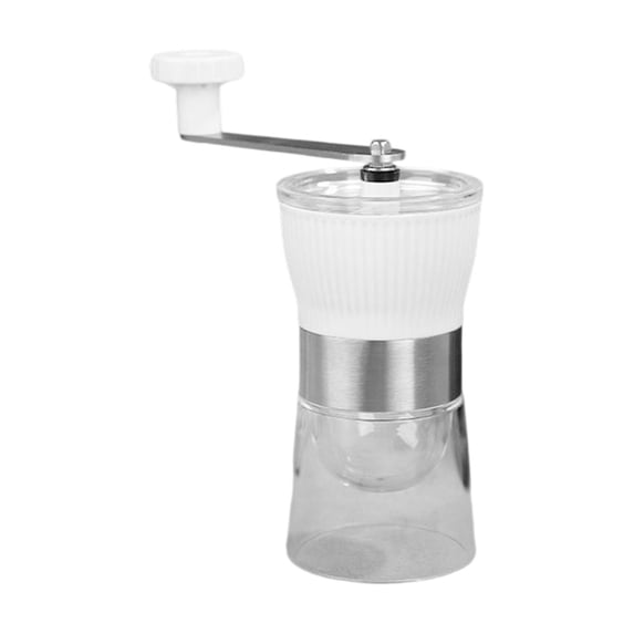 Adjustable Manual Coffee Grinder with Ceramic Burr & Removable 160ml Glass Bowl for Grinding