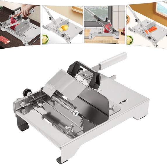 Adjustable Manual Frozen Meat Slicer Kit Beef Slicing Machine Hotpot BBQ Silver