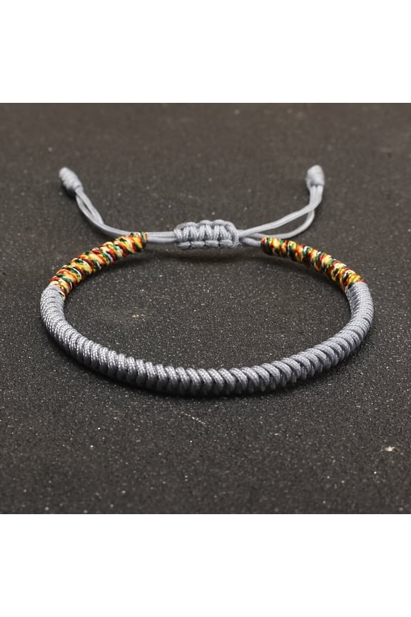 Adjustable Manual Weaving Buddhist Bracelets -FASHION NYLON, Color Red Rope Design Men's Model,Grey